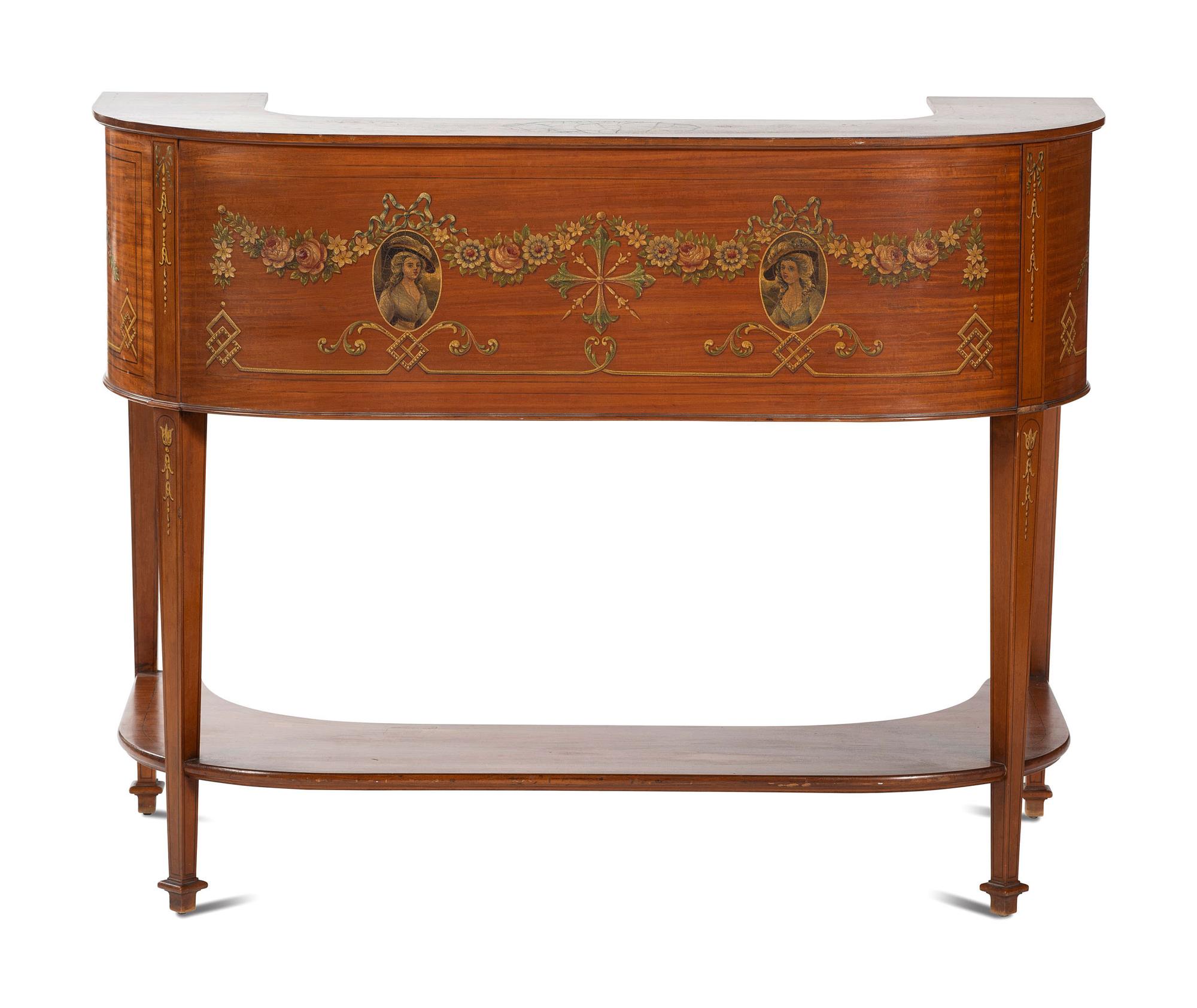 An Edwardian Style Painted Satinwood Carlton House Desk