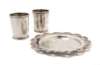 An American Sterling Silver Dish, Whiting, Diameter of first 8 7/8 inches.