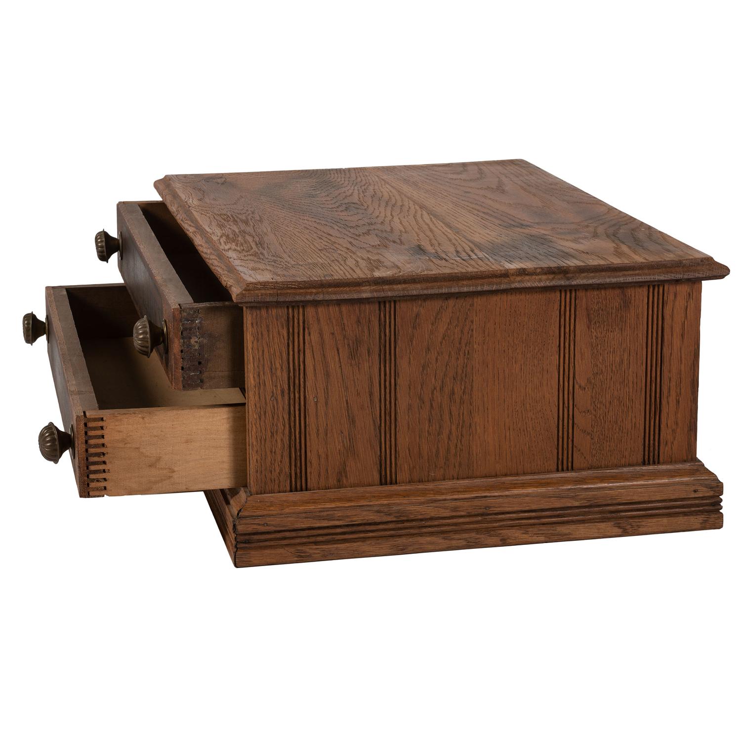 A John J. Clark's Stenciled Oak Spool Cabinet