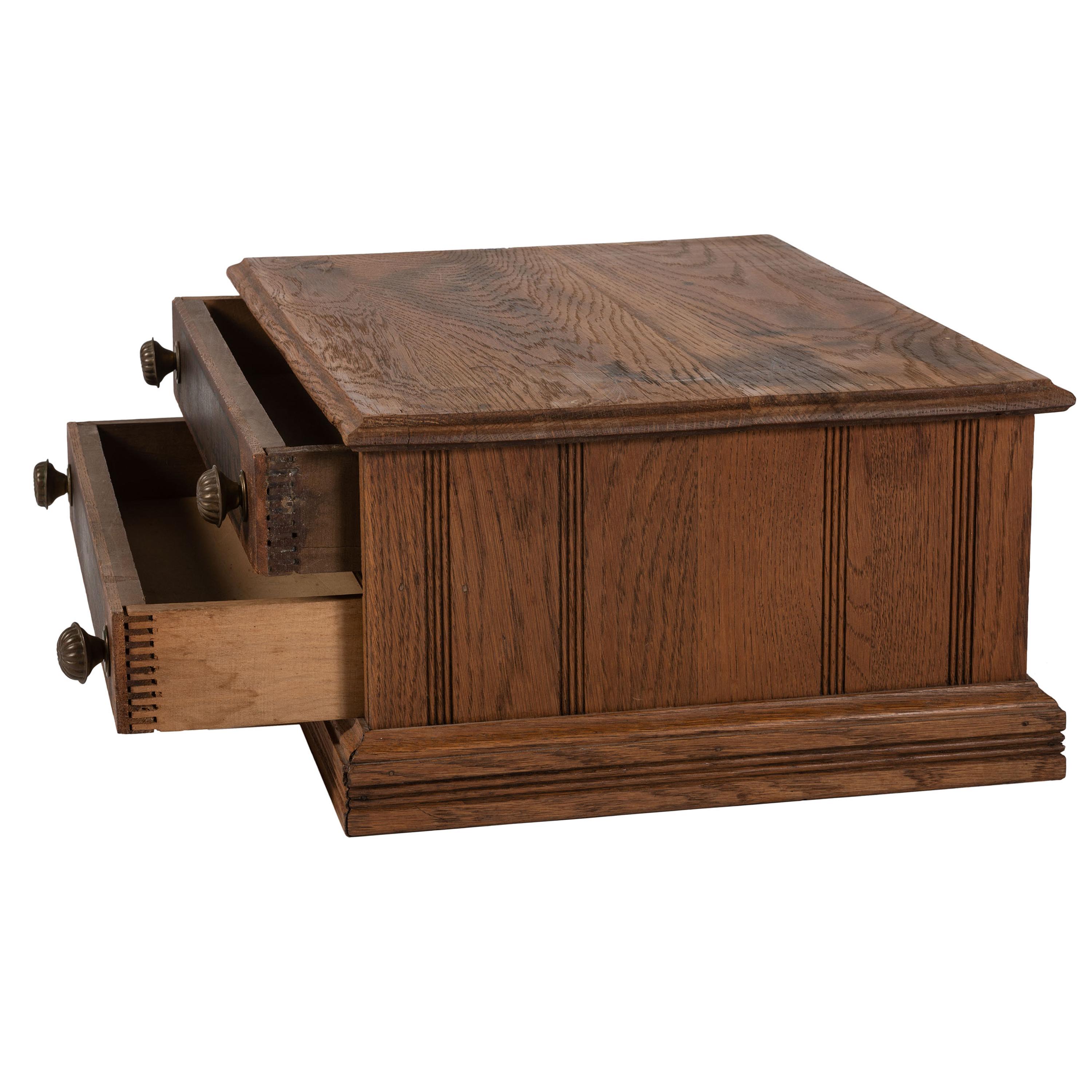 A John J. Clark's Stenciled Oak Spool Cabinet