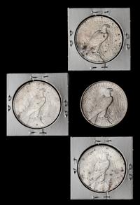 A Group of Four United States 1923 Peace Dollar Coins