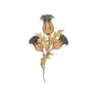MARIO BUCCELLATI, BICOLOR GOLD AND SILVER THISTLE BROOCH