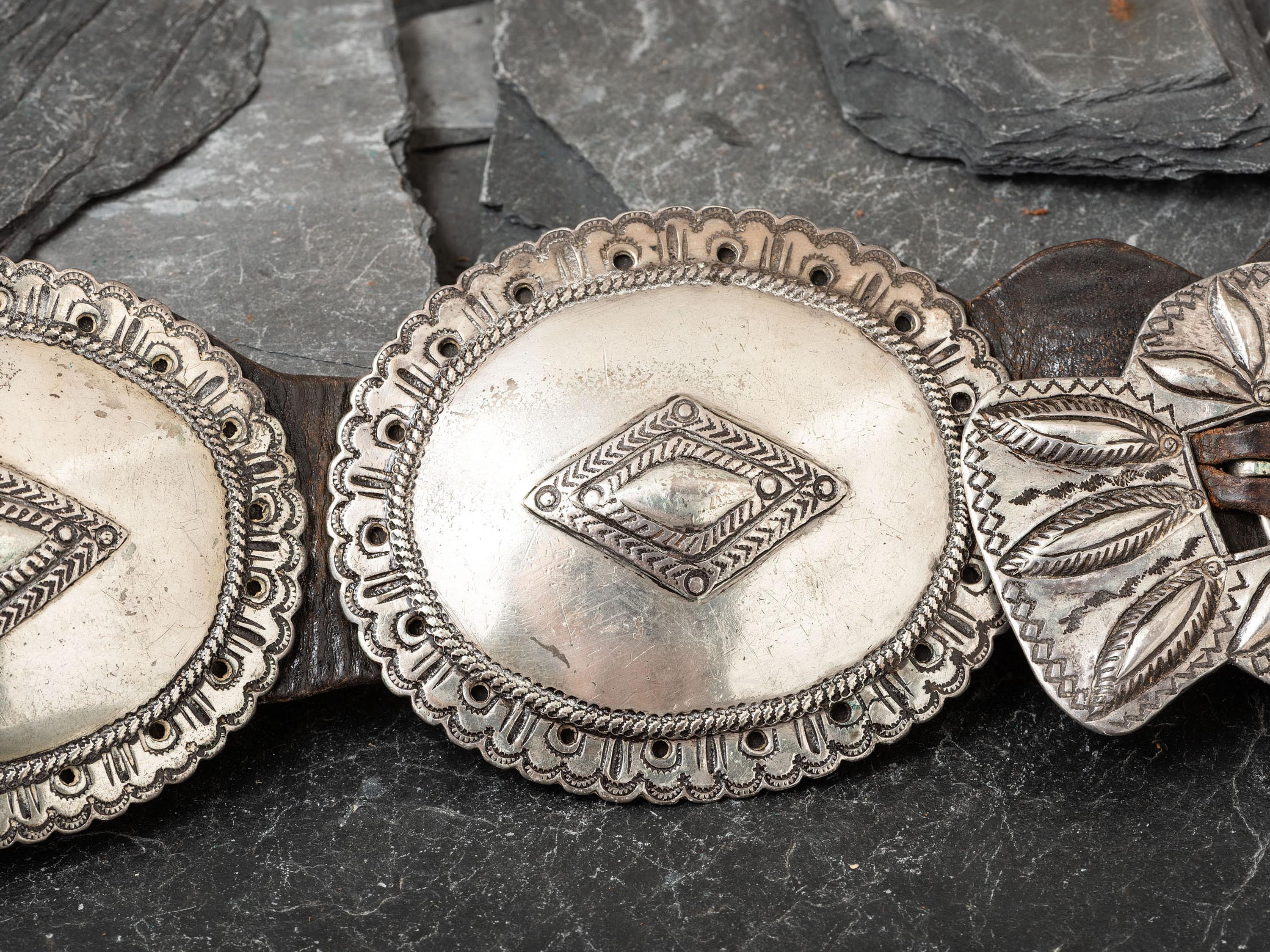 Navajo Second Phase Concha Belt, Collected by Hoffman Birney (1891-1958)