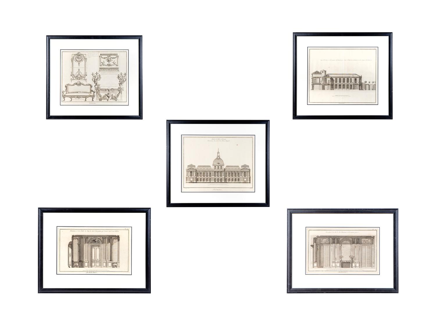 Five French Architectural Engravings