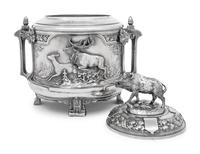 A German Silver-Plate Covered Tureen or Punch Bowl from the Saint Hubertus Hunting Lodge, Gelderland, Netherlands