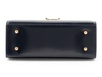 Gucci Navy Leather Front Lock Hand Bag