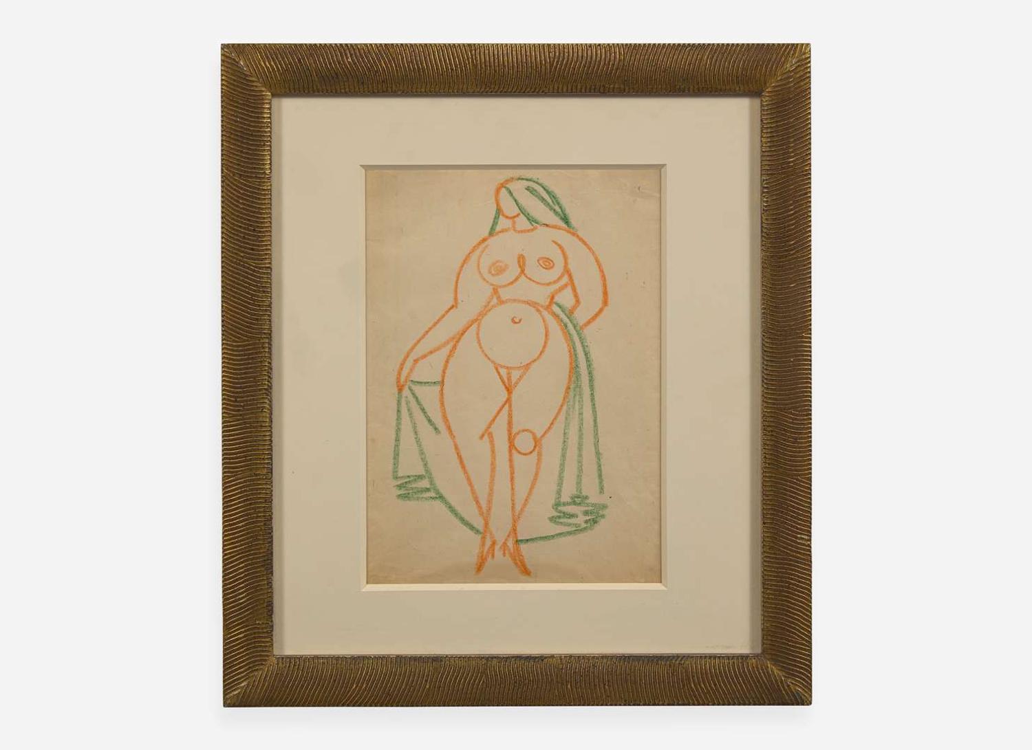Gaston Lachaise (American/French, 1882-1935), Three Drawings: Woman Ascending Stairs, Woman and Woman with Veil