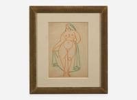 Gaston Lachaise (American/French, 1882-1935), Three Drawings: Woman Ascending Stairs, Woman and Woman with Veil