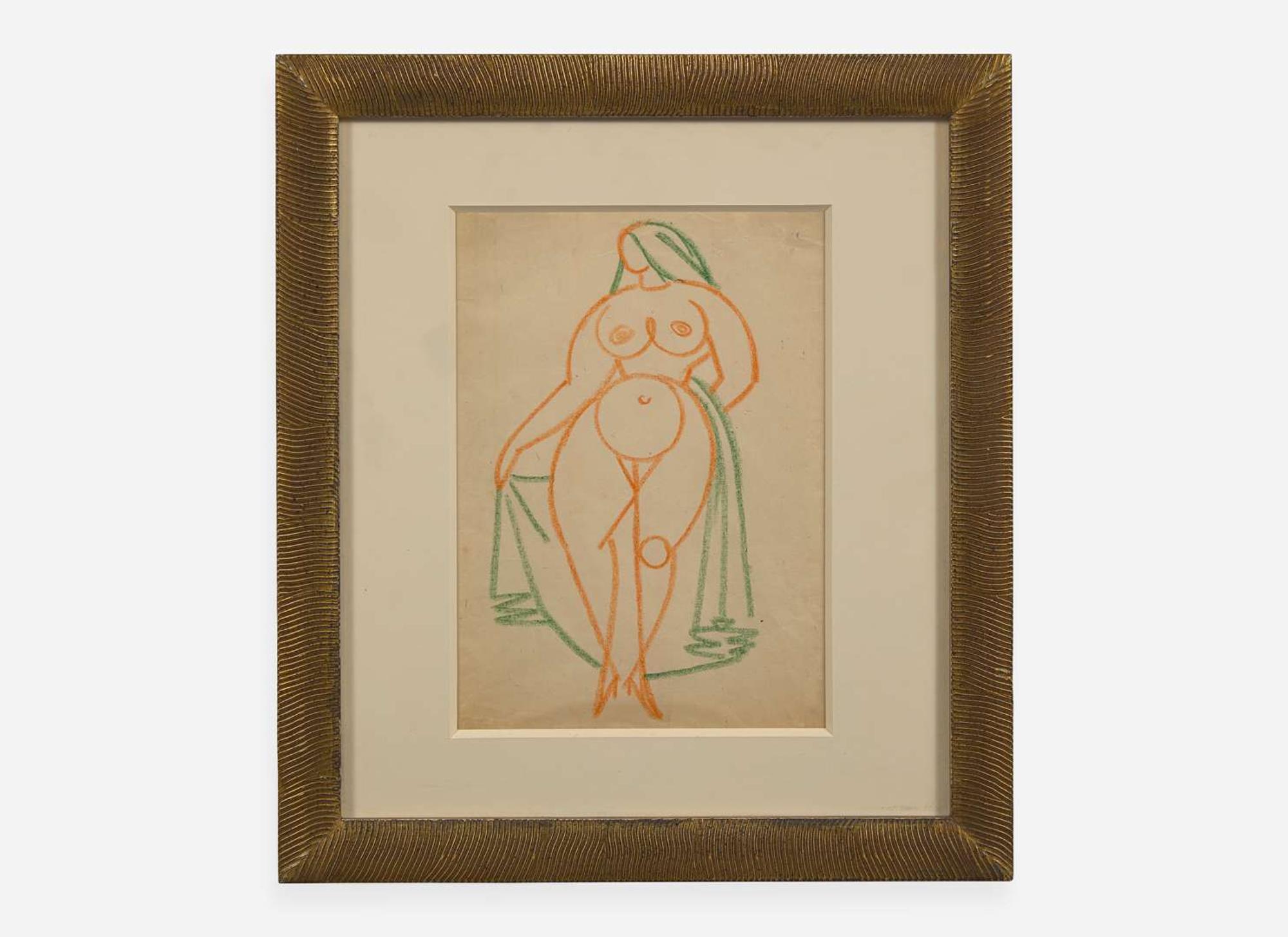 Gaston Lachaise (American/French, 1882-1935), Three Drawings: Woman Ascending Stairs, Woman and Woman with Veil