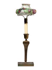 A Reverse-Painted Glass 'Butterfly' Lamp
