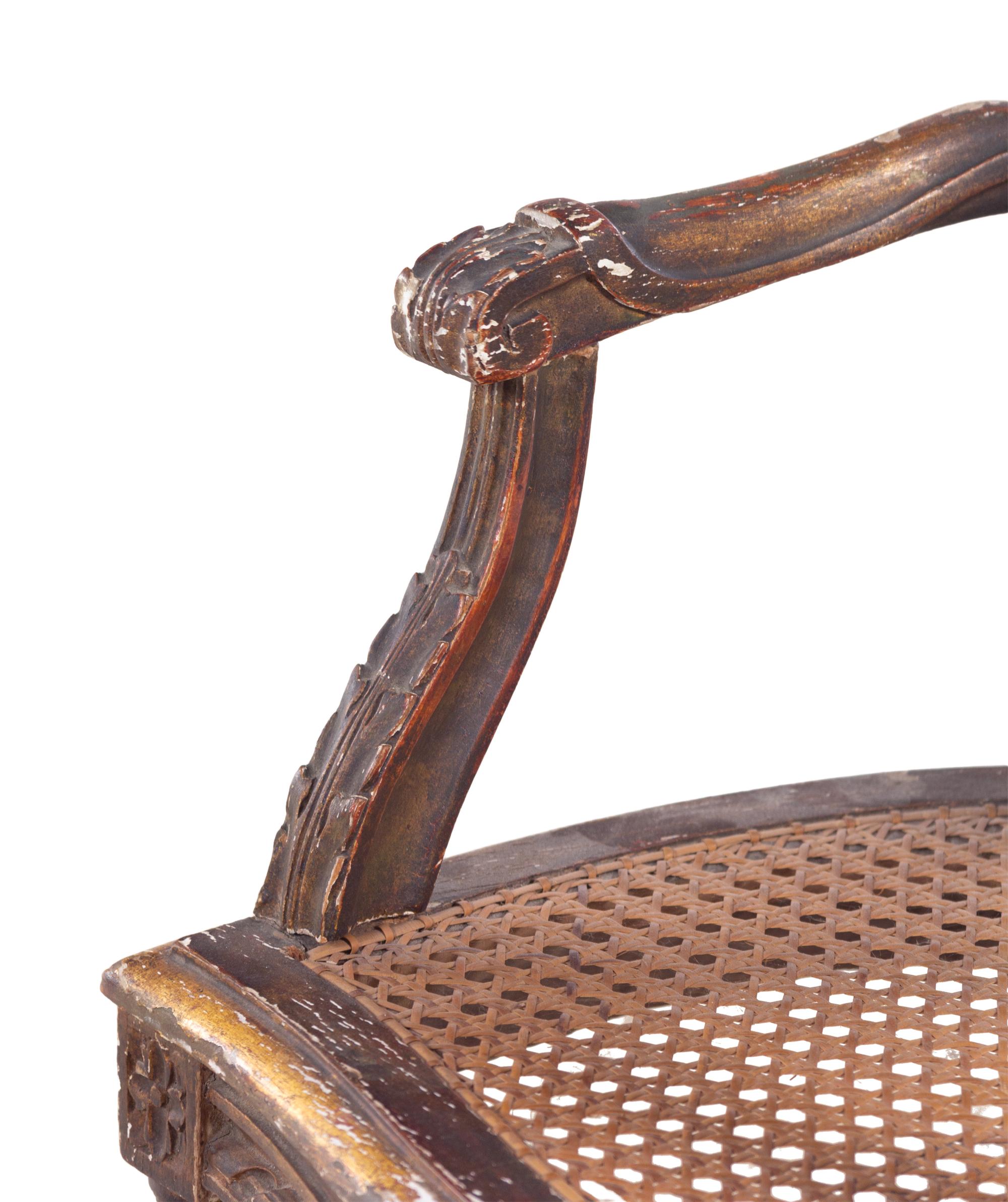 A Louis XVI Style Giltwood Child's Armchair