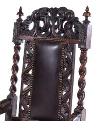 A William and Mary Style Oak Armchair