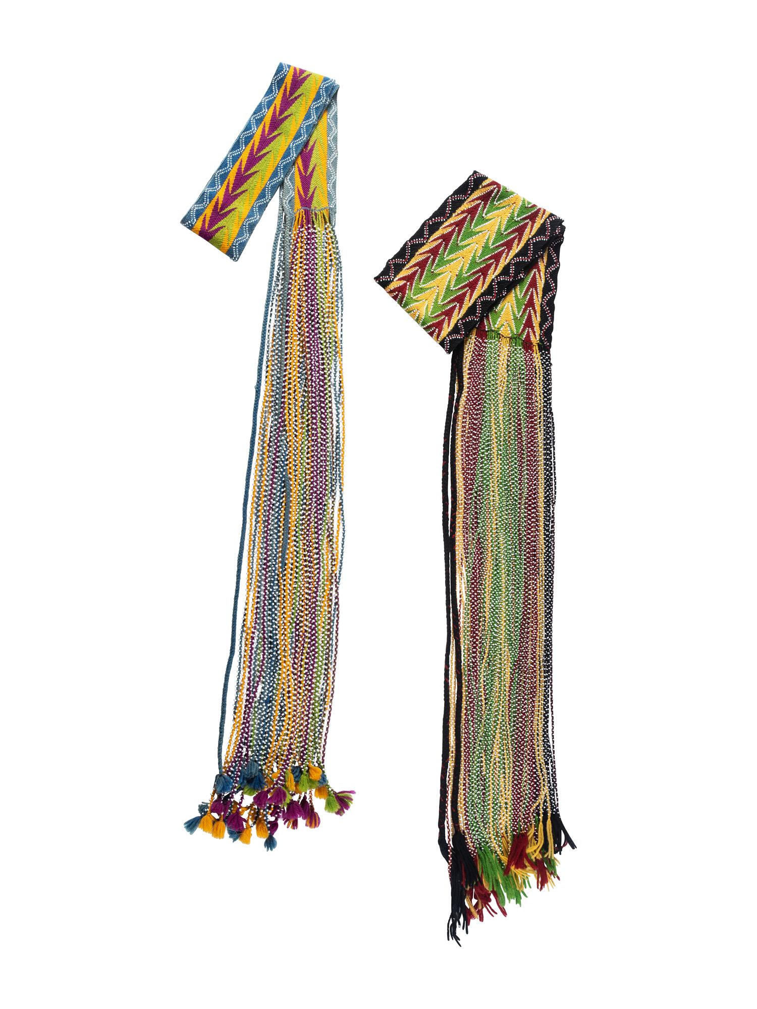 Osage Finger-Woven Wool Sashes, with Arrow Design
