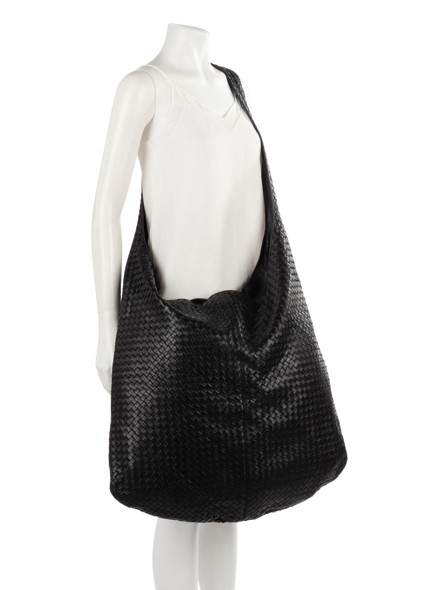 Bottega Veneta Black Intrecciato Shoulder Bag, c.2000