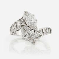 A diamond and platinum ring