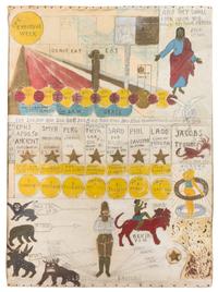 Josephus Farmer, (American, 1894-1989), The Creative Week, Map of the Middle East, double-sided
