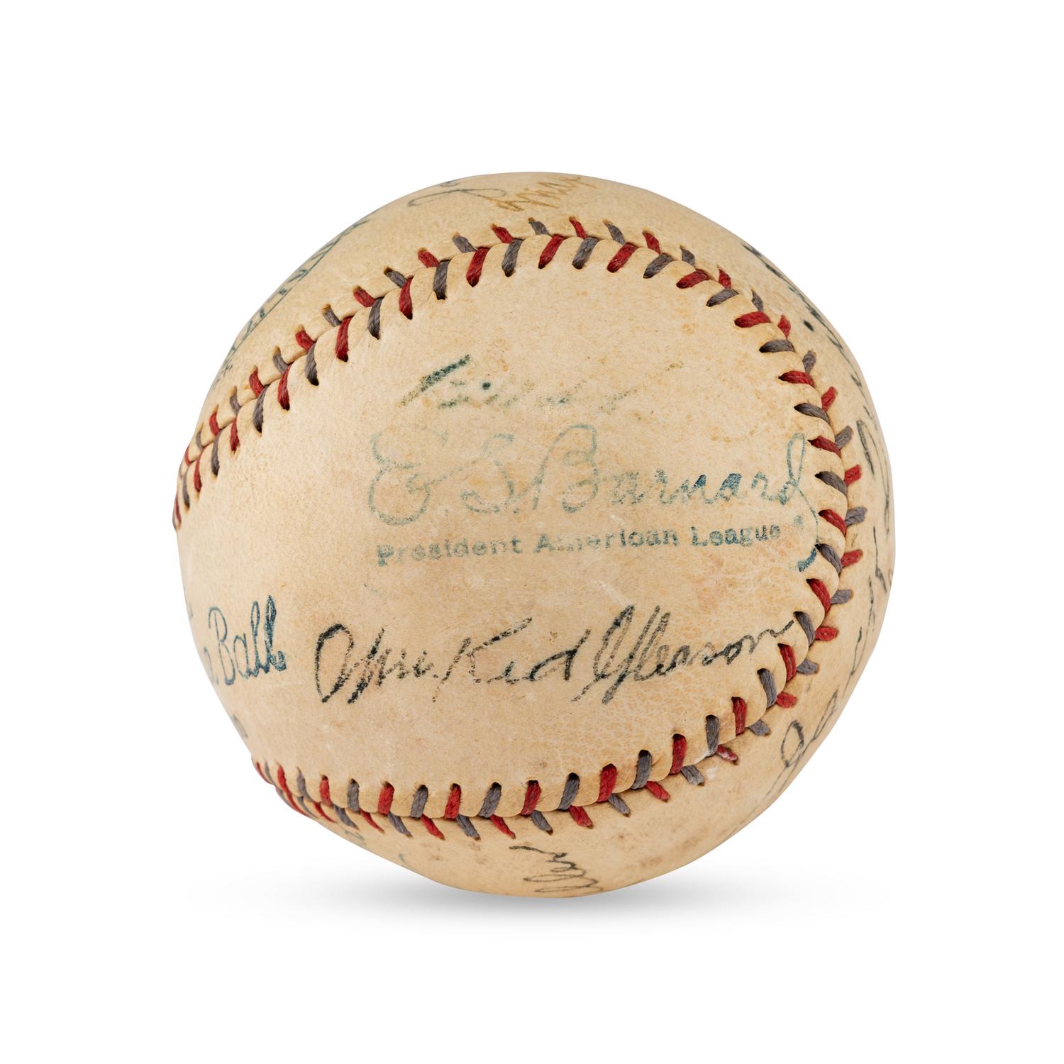A 1929 World Series Champions Philadelphia Athletics Team Signed Autograph Baseball Featuring Mickey Cochrane (JSA Letter of Authenticity)