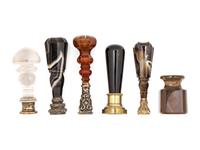 Six Continental Agate and Rock Crystal Seals