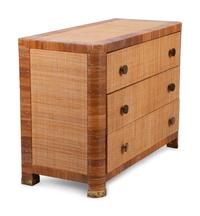 A Bielecky Brothers Rattan, Wicker and Cane-Wrapped Dresser — 20TH CENTURY
