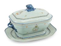 A Chinese Export Porcelain Tureen and Tray