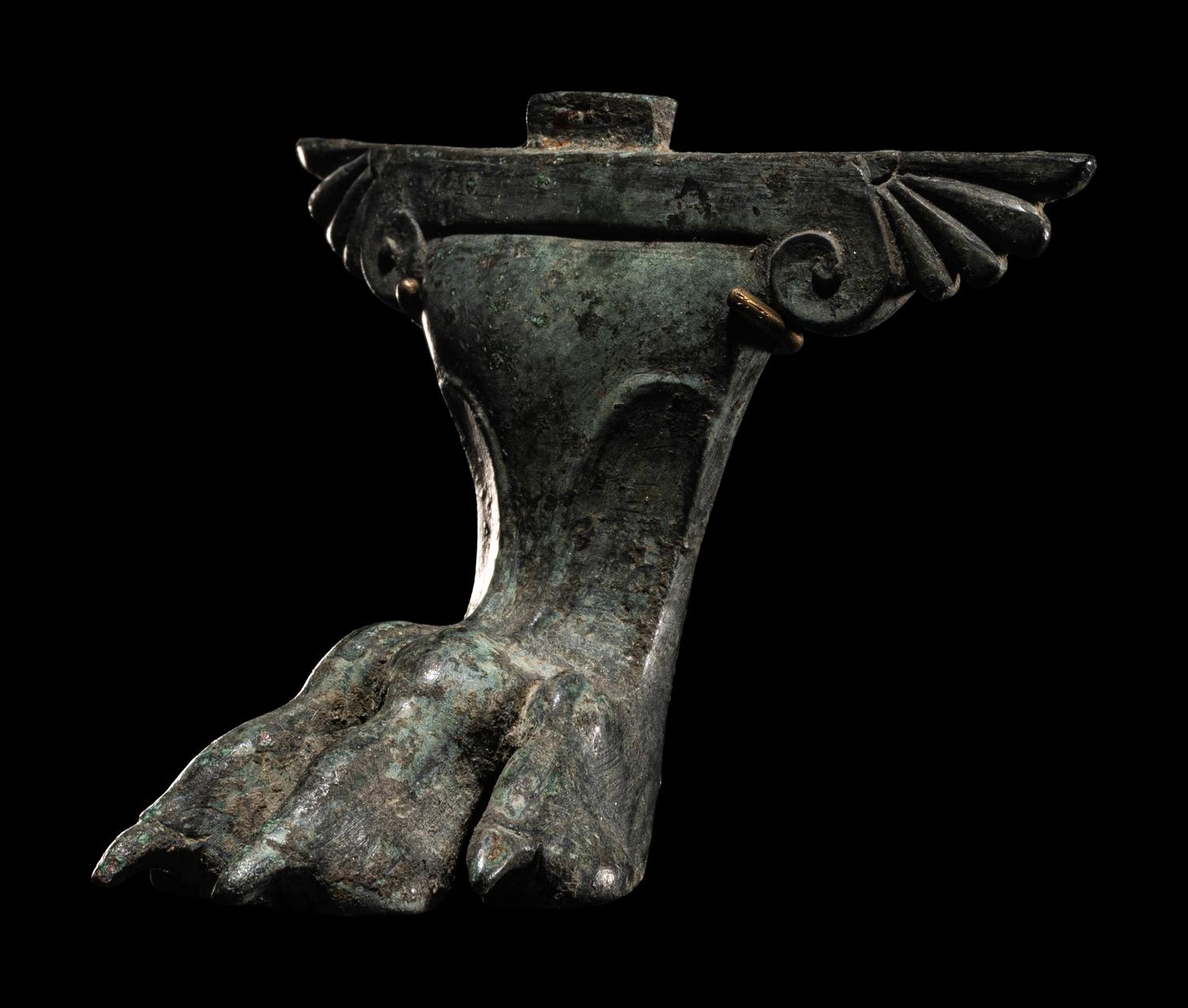 A Greco-Roman Bronze Winged Cista Foot
