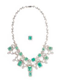 EMERALD AND DIAMOND NECKLACE