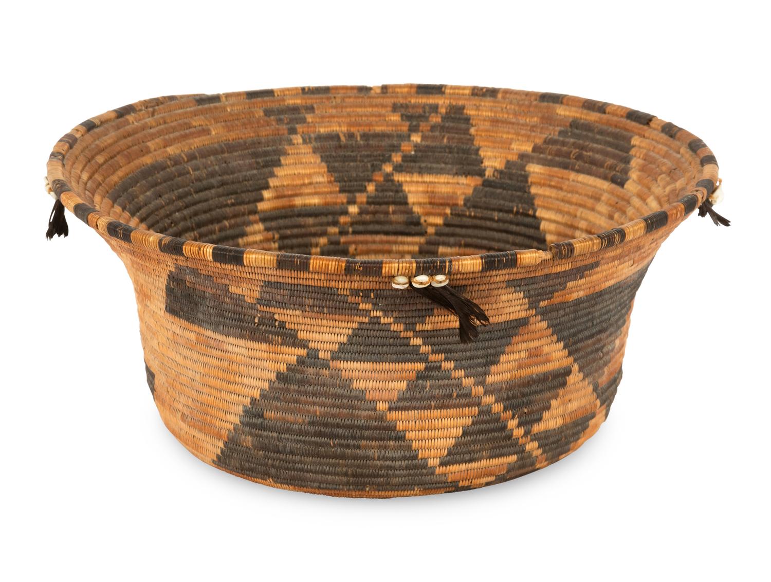 Pomo Basket, with Shell Beads