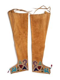 Contemporary Mesquakie Beaded Hide Leggings