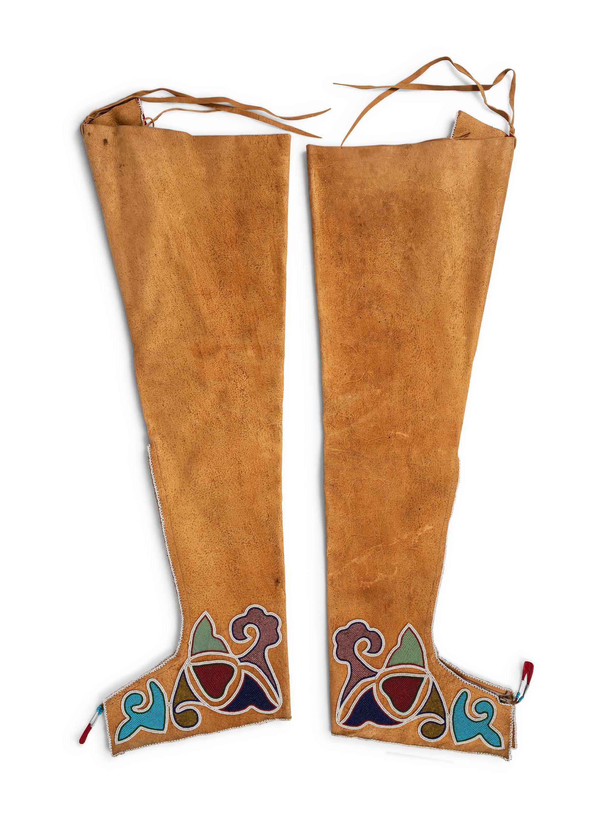 Contemporary Mesquakie Beaded Hide Leggings