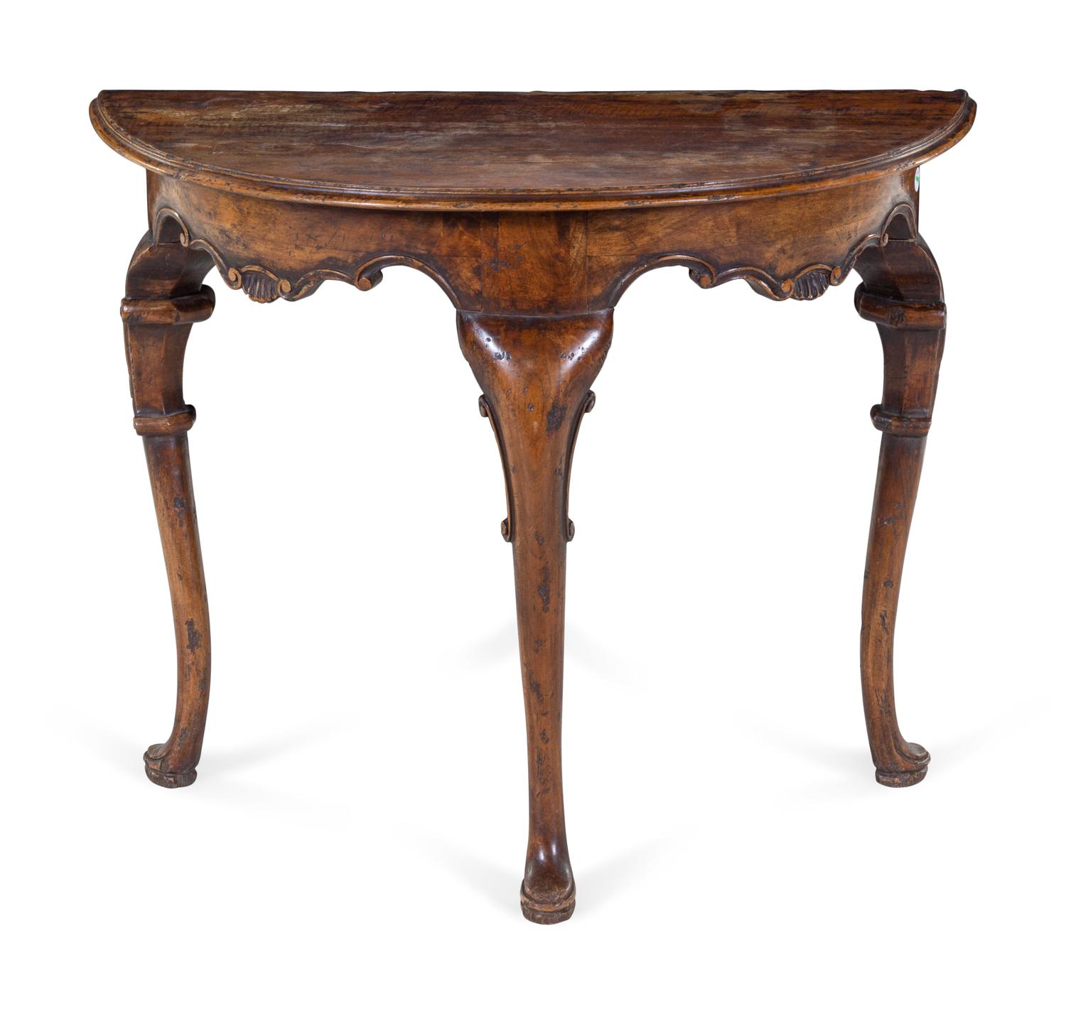 An Italian Carved Walnut Console Table