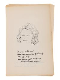 A is an Alphabet (complete set of 26 offset lithographs by Andy Warhol with poems by Ralph Thomas Ward, with portfolio covers), 1953