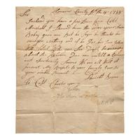[Americana] Boone, Daniel. Autograph Letter, signed