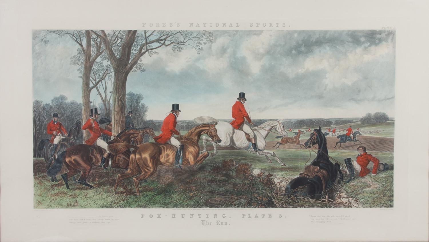 After John Frederick Herring, Sr., (British, 1895-1965), The Run, The Find, and The Kill (three works from Fore's National Sports)