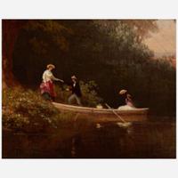 Attributed to Russell Smith (American, 1812-1896) Boating Party (Wissahickon)