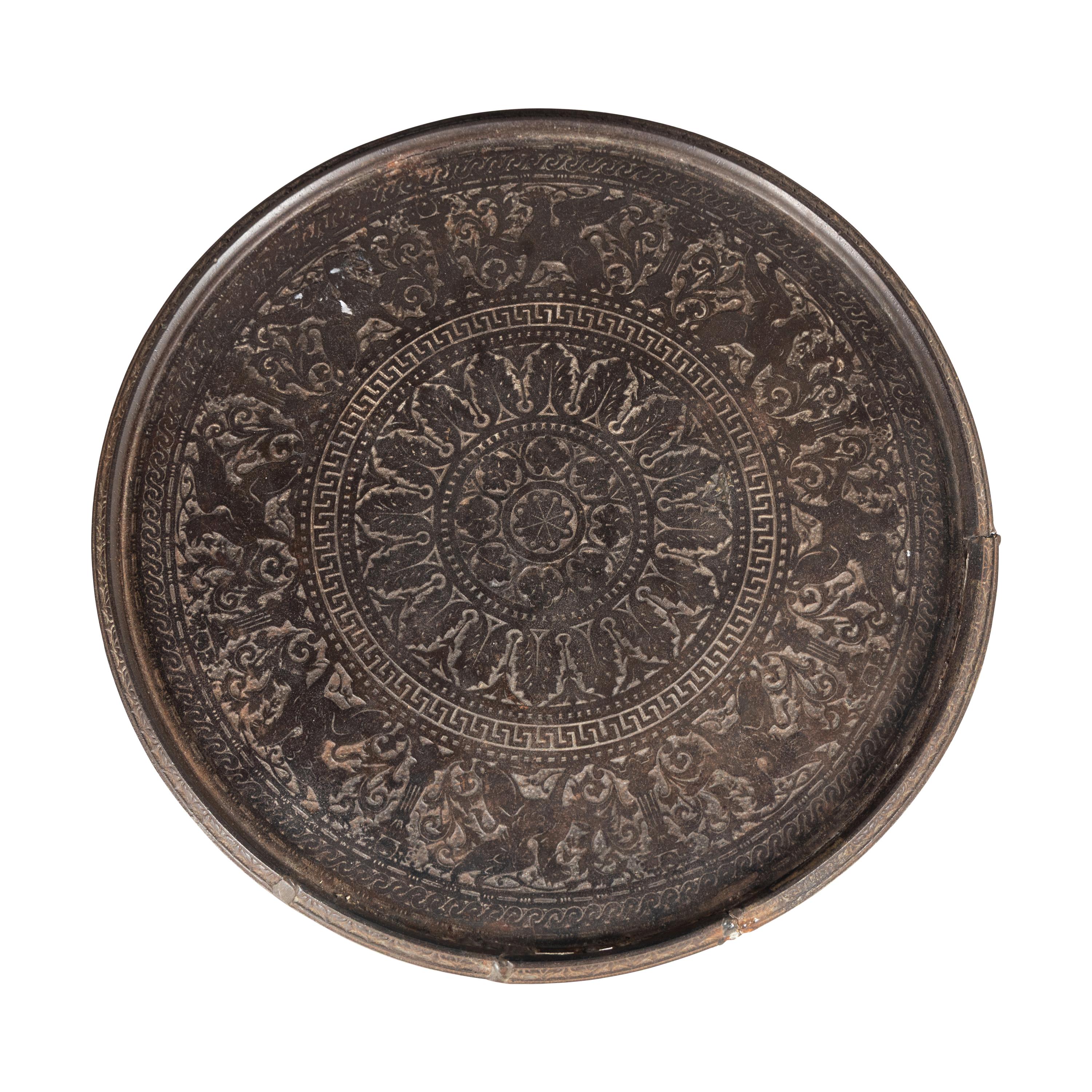 A Pair of Neoclassical Style Cast Iron Side Tables