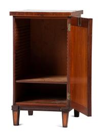 A Federal Satinwood and And Ebony Inlaid Figured Mahogany Specimen Cabinet