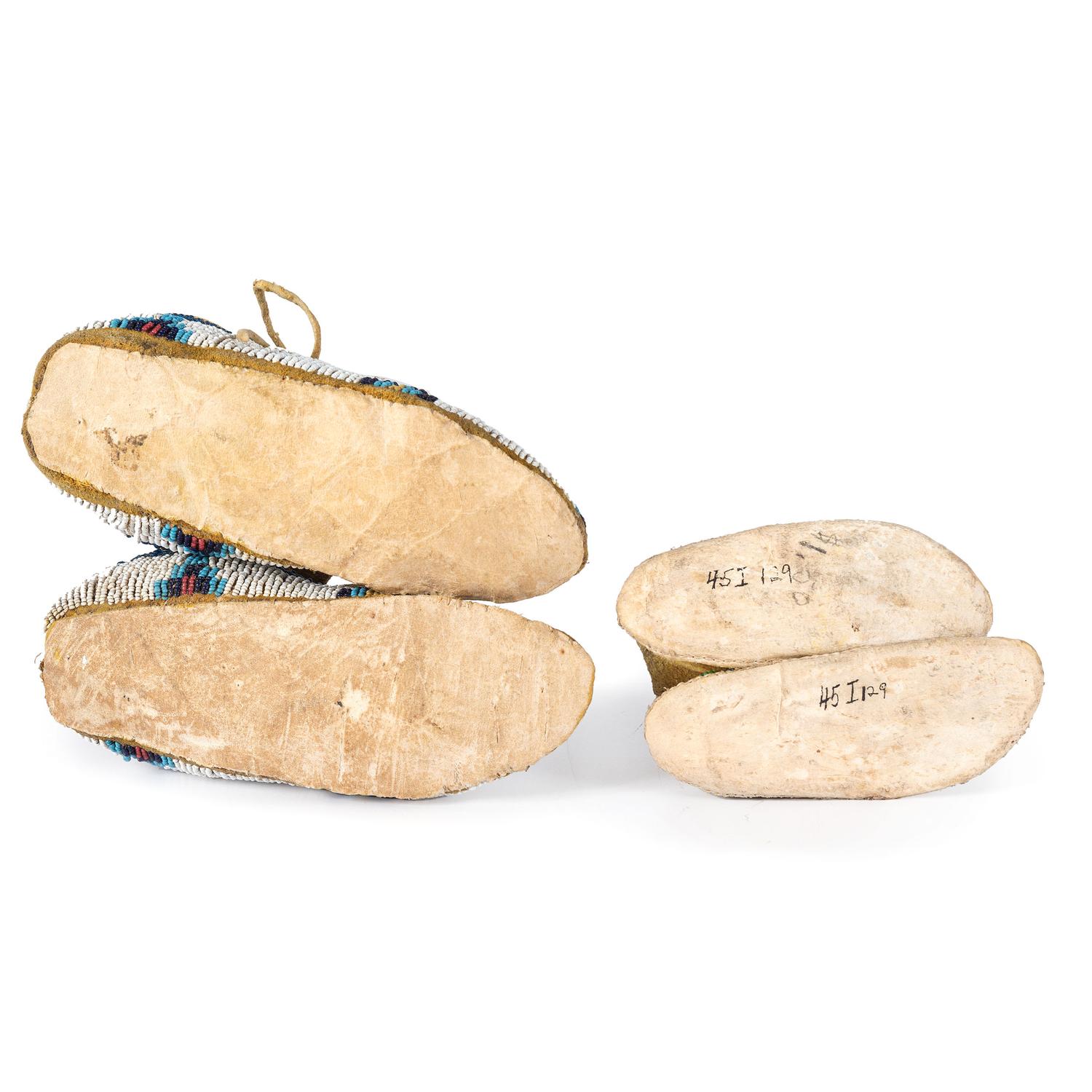 Cheyenne Infant's Beaded Hide Moccasins