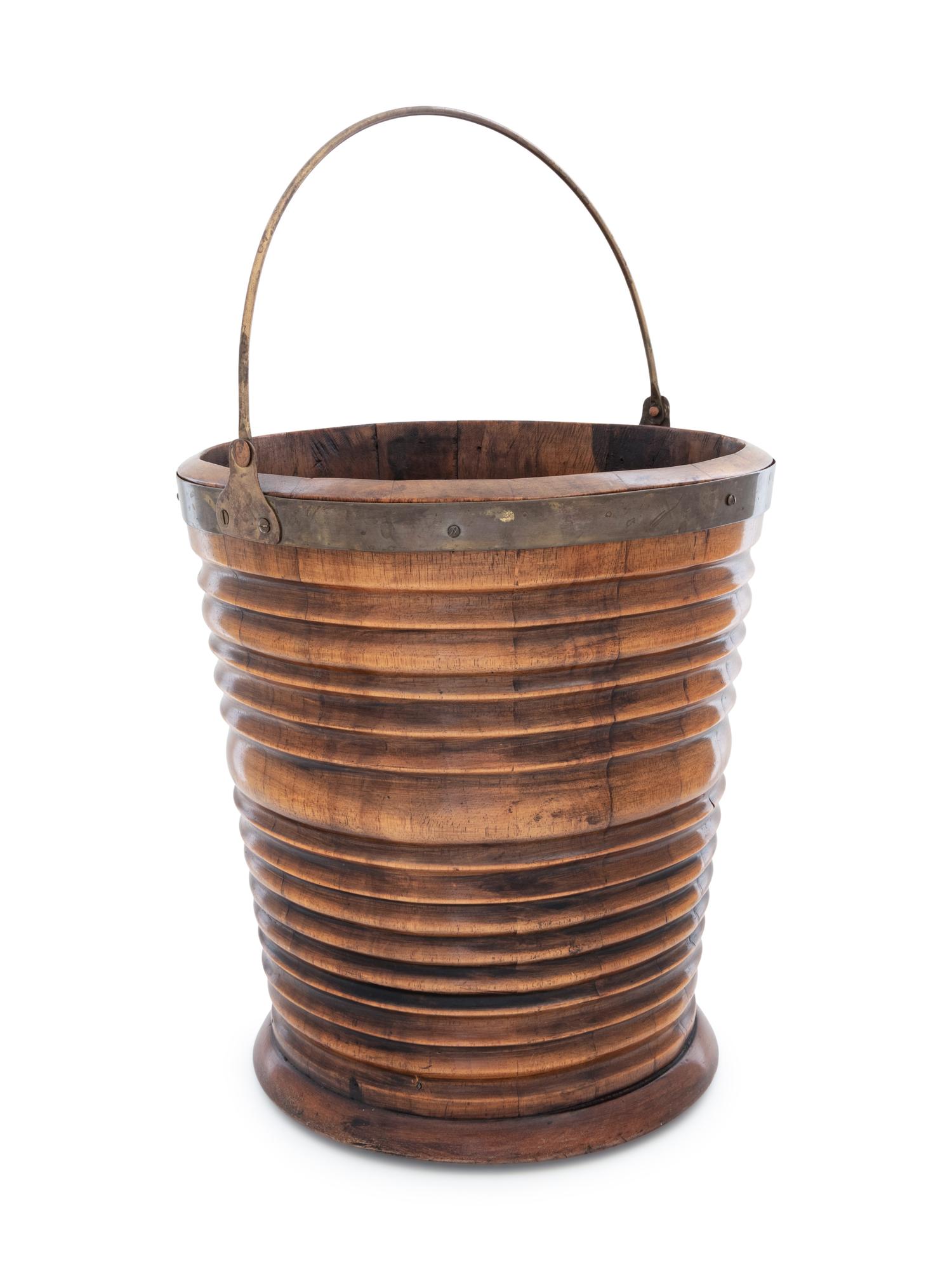 A George III Brass Banded Peat Bucket