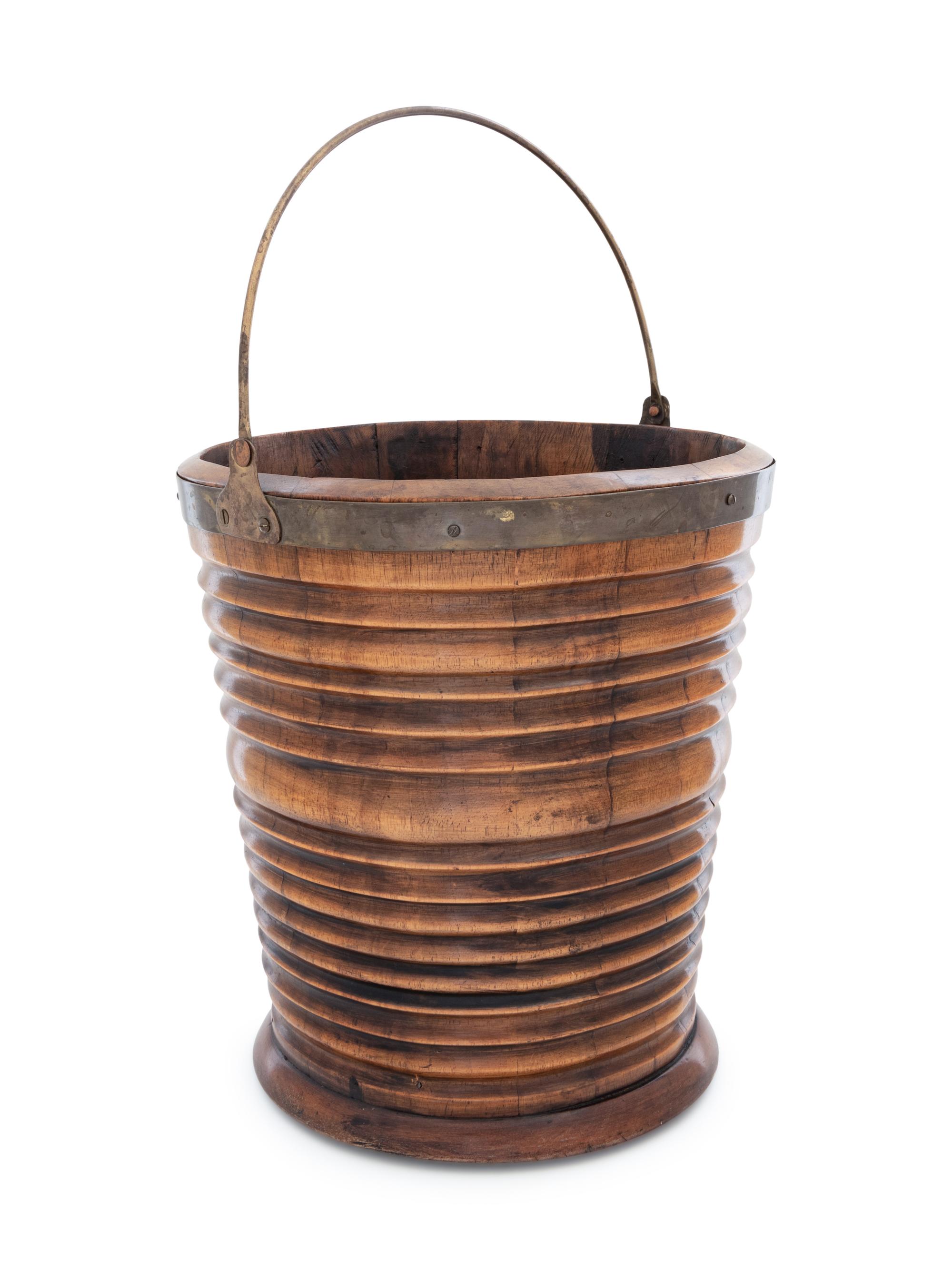 A George III Brass Banded Peat Bucket