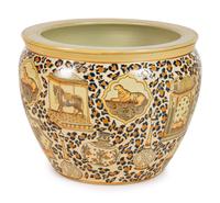 An Enameled Porcelain Jardiniere