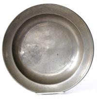 Early pewter deep dish attributed to j.a. brunstrom, philadelphia, pa, circa 1790