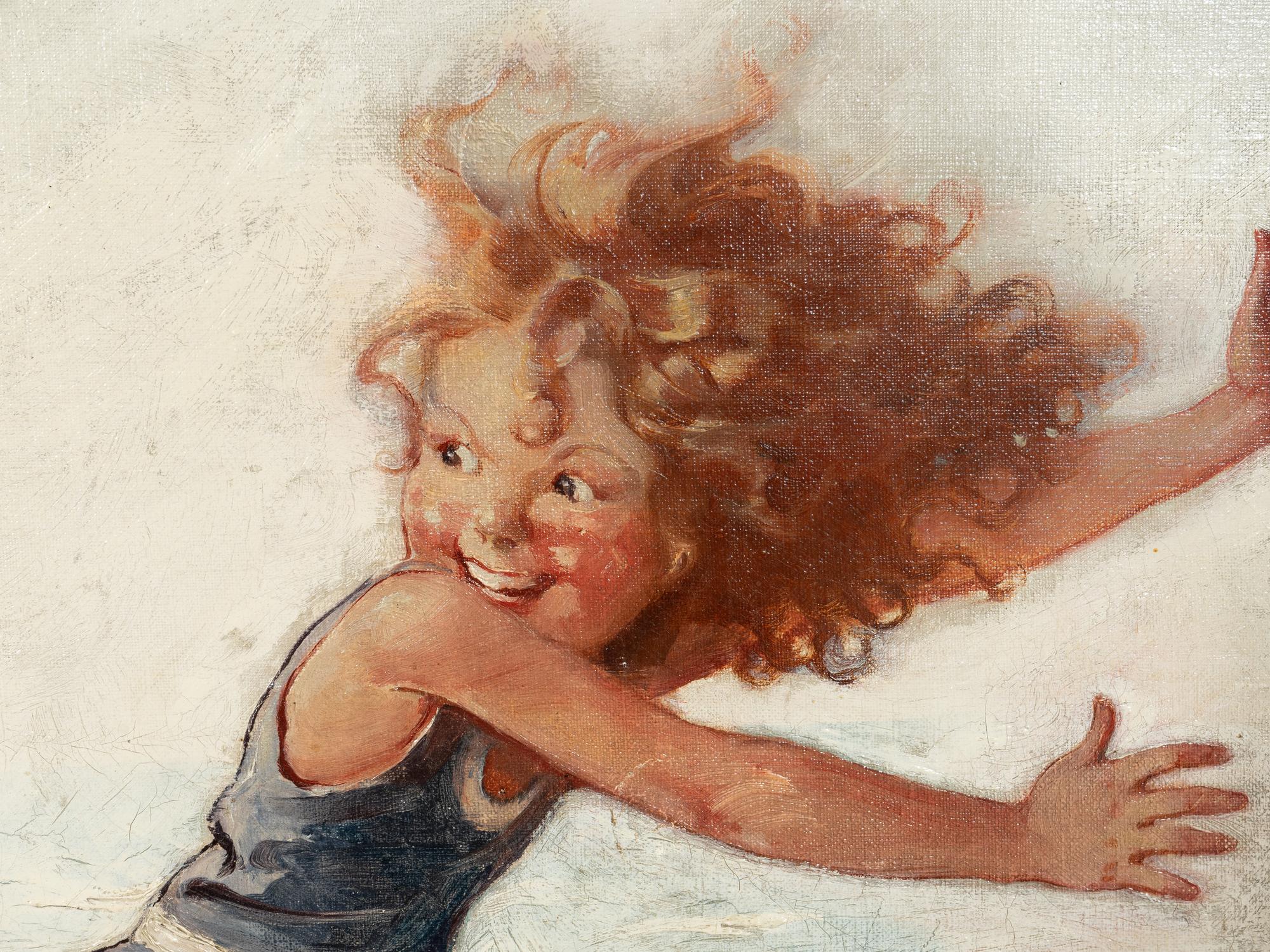 Running from Waves ( Saturday Evening Post Cover ) , 1921