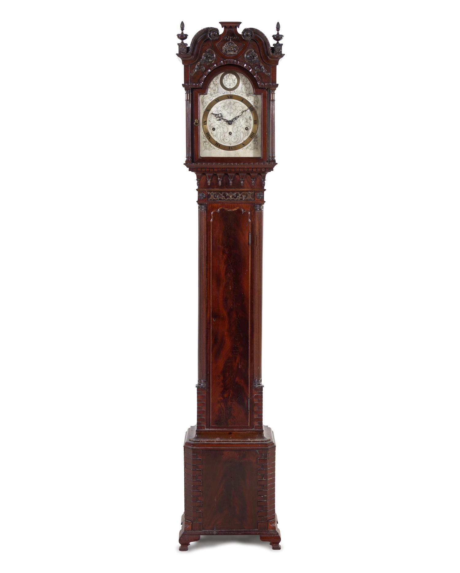 An Edwardian Mahogany Grandmother Clock