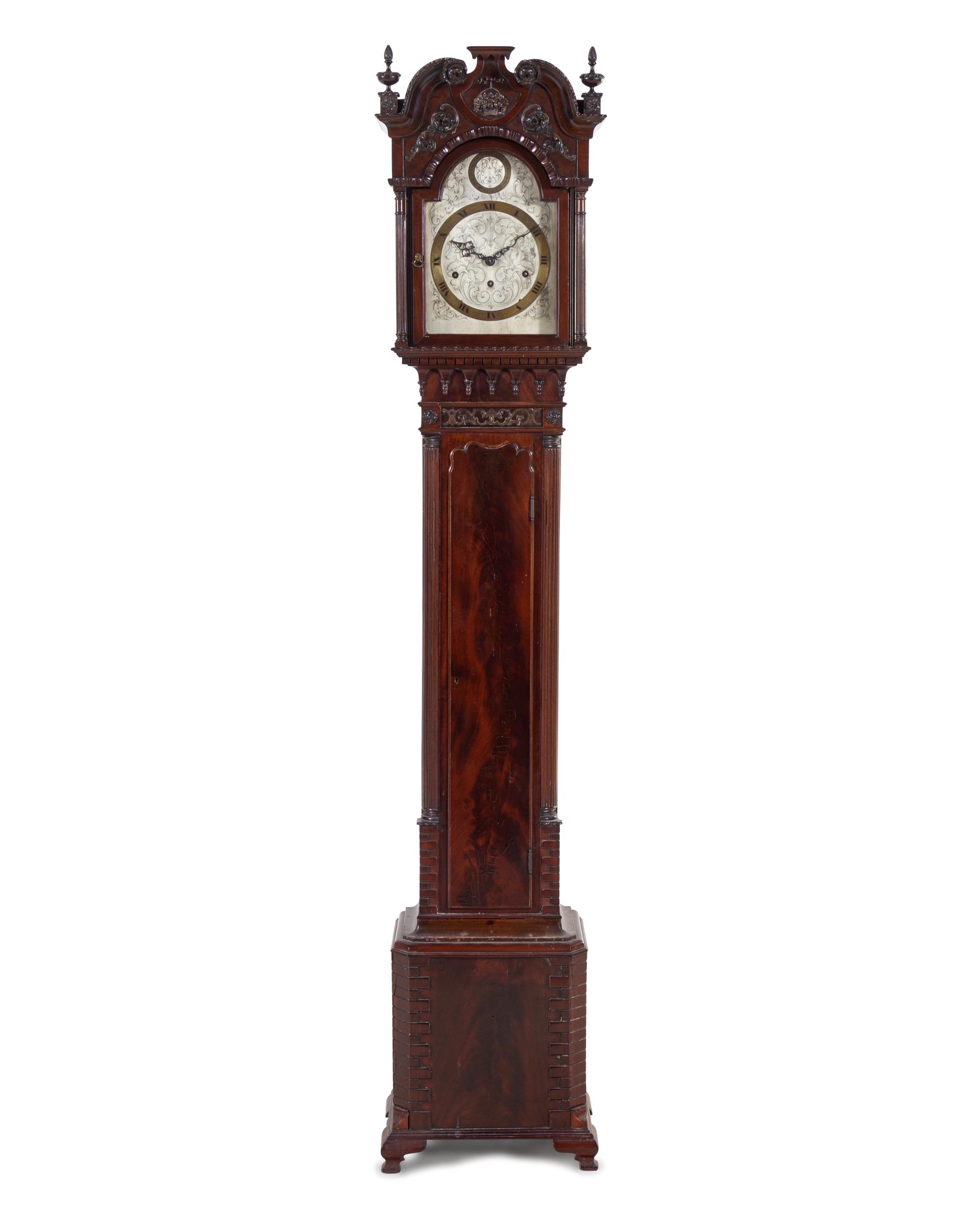 An Edwardian Mahogany Grandmother Clock