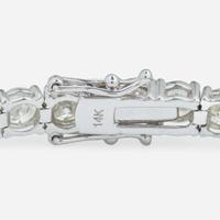 A 14K White Gold and Diamond Line Bracelet
