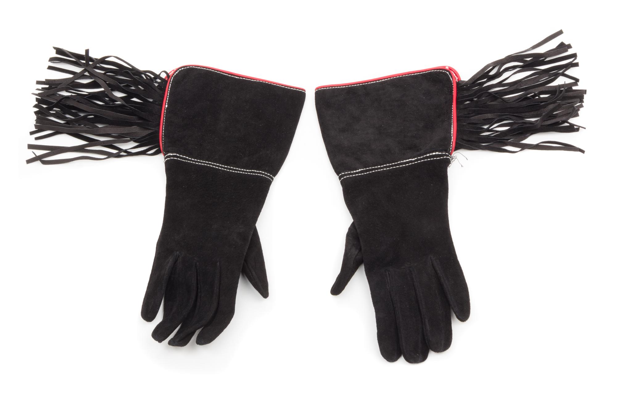 A Pair of Black Leather Gloves , Size 7.