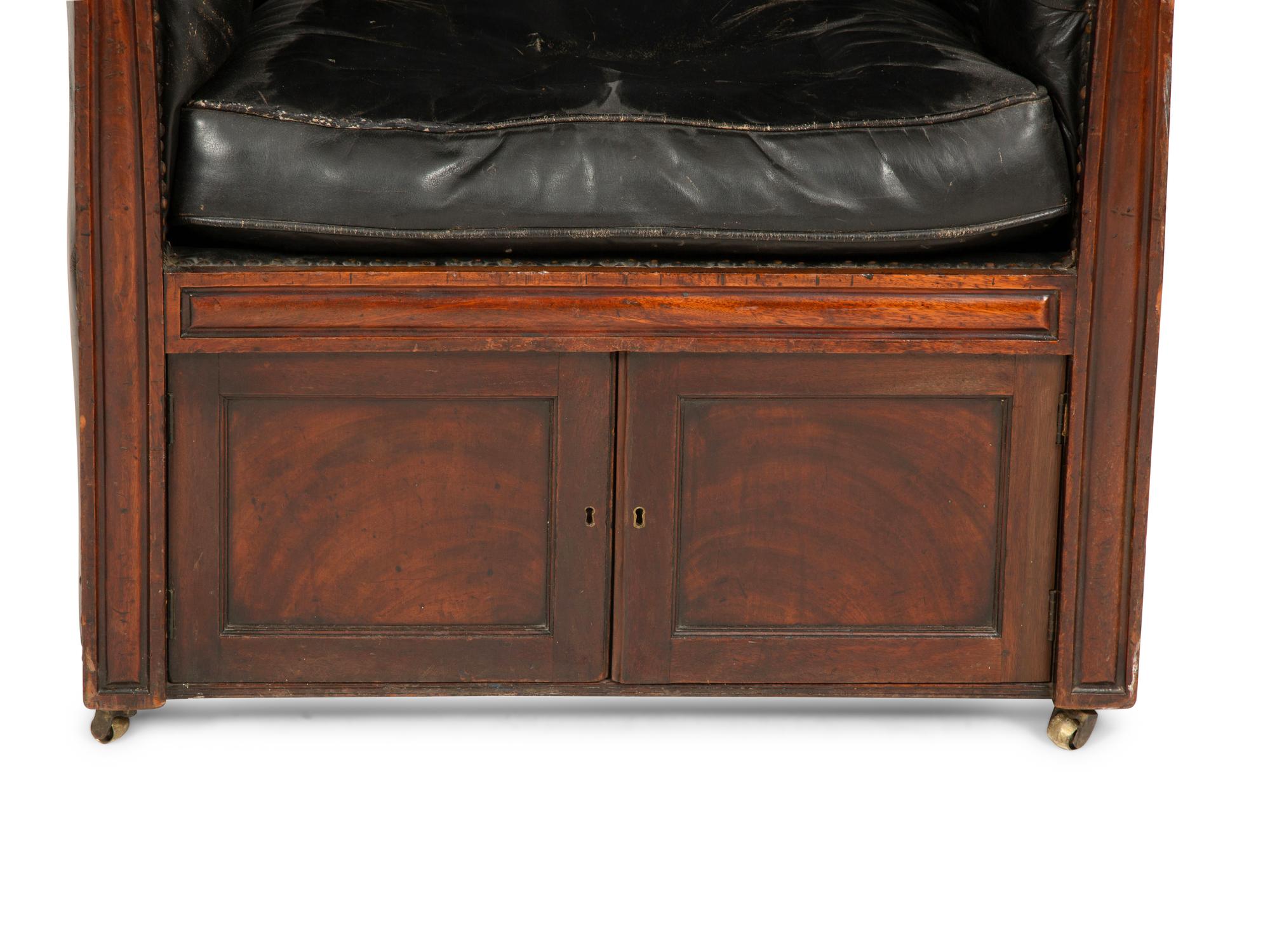 A George III Leather Porter Chair
