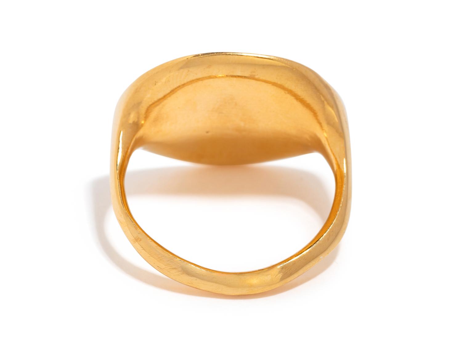 A Greek Style Gold Finger Ring with the Greek God Dionysos