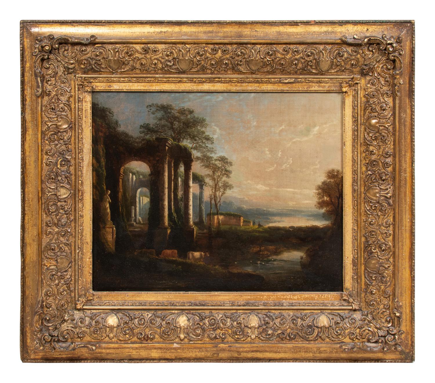 Continental School 19th Century Landscape with Ruins