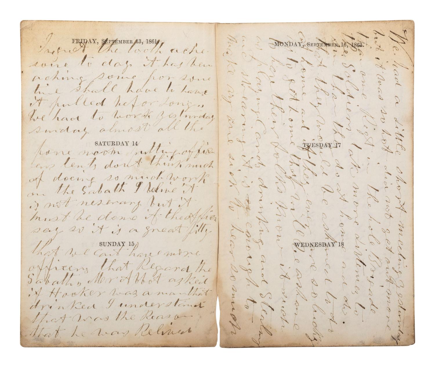 [CIVIL WAR]. Famed 20th Maine archive incl. letters and partial diary featuring Gettysburg content.